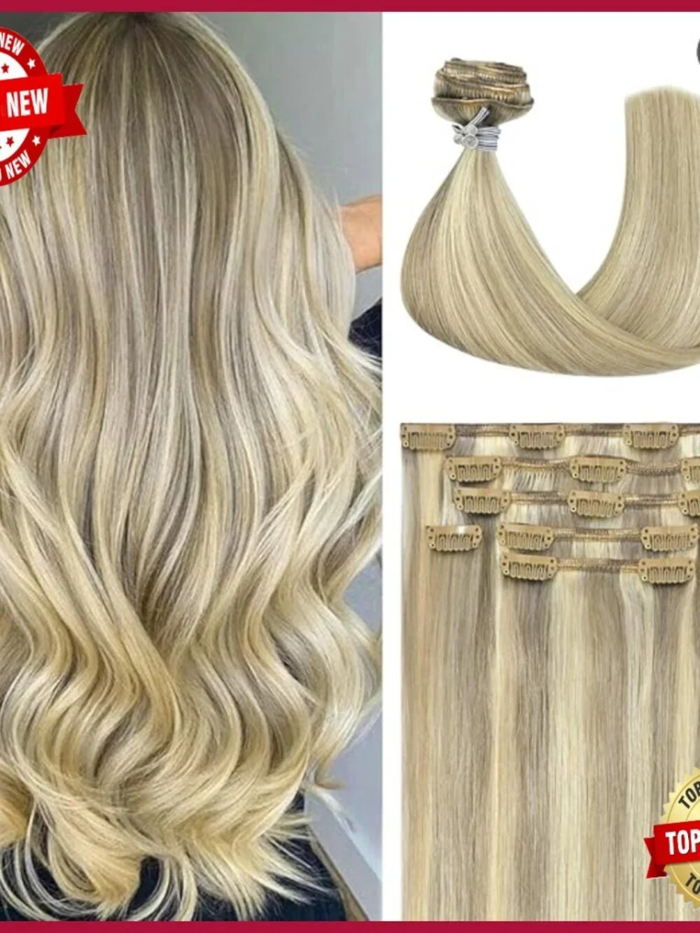 18 Inch Clip In Human Hair Extensions 70g 7pcs Straight Silky